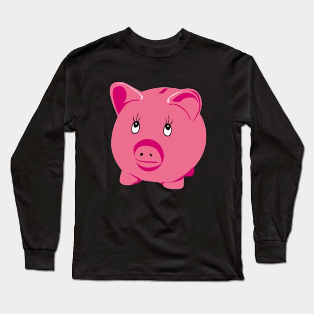 Pink Piggy Bank Long Sleeve T-Shirt by PatrioTEEism